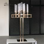 ZT-563 Luxury 13 arms candle holders with gold flower stands for wedding table