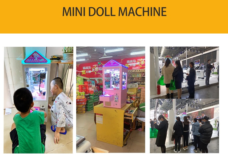 Small Dolls Vending Mini Toy Claw Machine 30KG Metal Acrylic Coin Operated Arcade Games