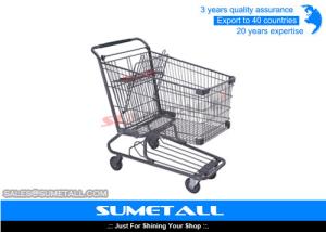 Wholesale Wire Metal Supermarket Shopping Cart / 4 Wheel Shopping Trolley Chrome Plated from china suppliers