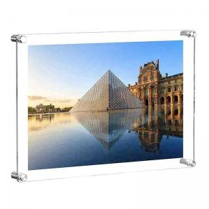 Wholesale Plexiglass Brochure Acrylic Wall Standoff Sign Holder Floating Frameless Photo Frame Collage from china suppliers