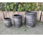 Size 1 21*20*24cm Grey Flower Pot Garden Pot Dairy Fiber Stone Pot for