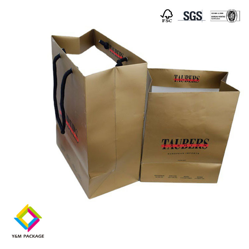 Horizontal Paper Packaging Box Rectangle Custom Kraft Bags