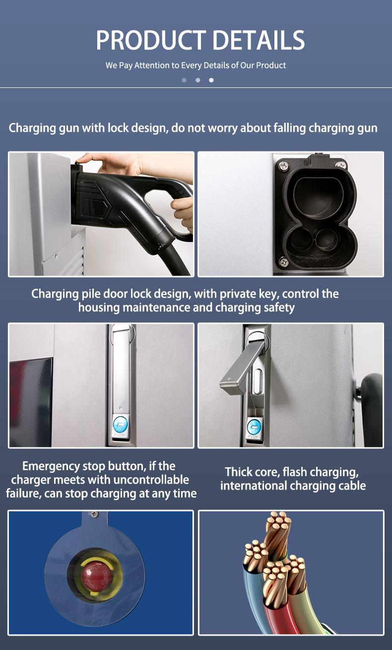 Electric Charging Stations 380VAC ± 15% Nominal Input Voltage Super Fast EV Charger with CHAdeMO CCS GBT Connectors