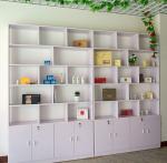 White / Pink Shop Display Cabinets , Commercial Display Cases For Cosmetics
