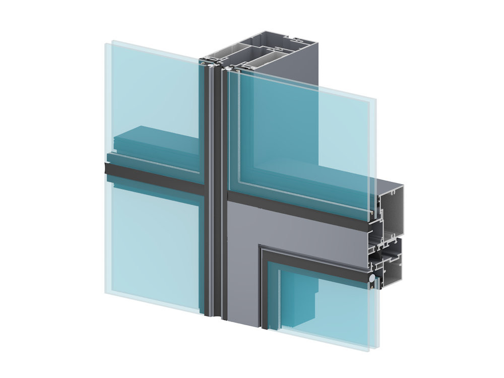 Unitized Aluminium Curtain Wall Profile Modern Design Elegant Appearance