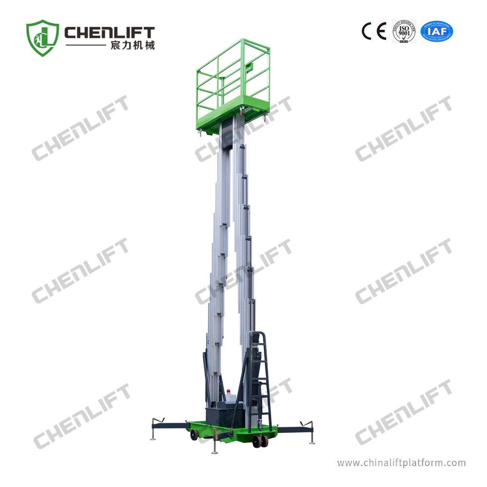 9 Meters Height Double Mast Aerial Work Platform With Small Loading Capacity 200Kg