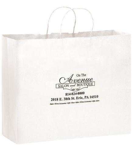 White Color Clothing Paper Bags For Shopping / Advertising And Promotion