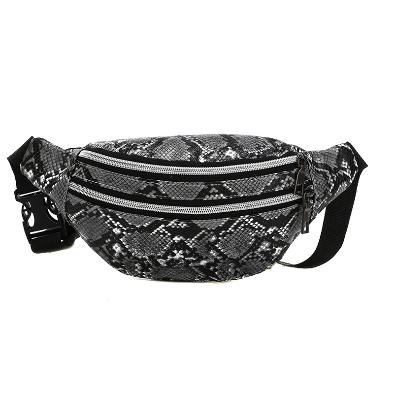 Serpentine Waist Bag Women Fashion Fanny Pack PU Hip Bum Bag Ladies Belt Pouch Pocket Purse for Phone Card