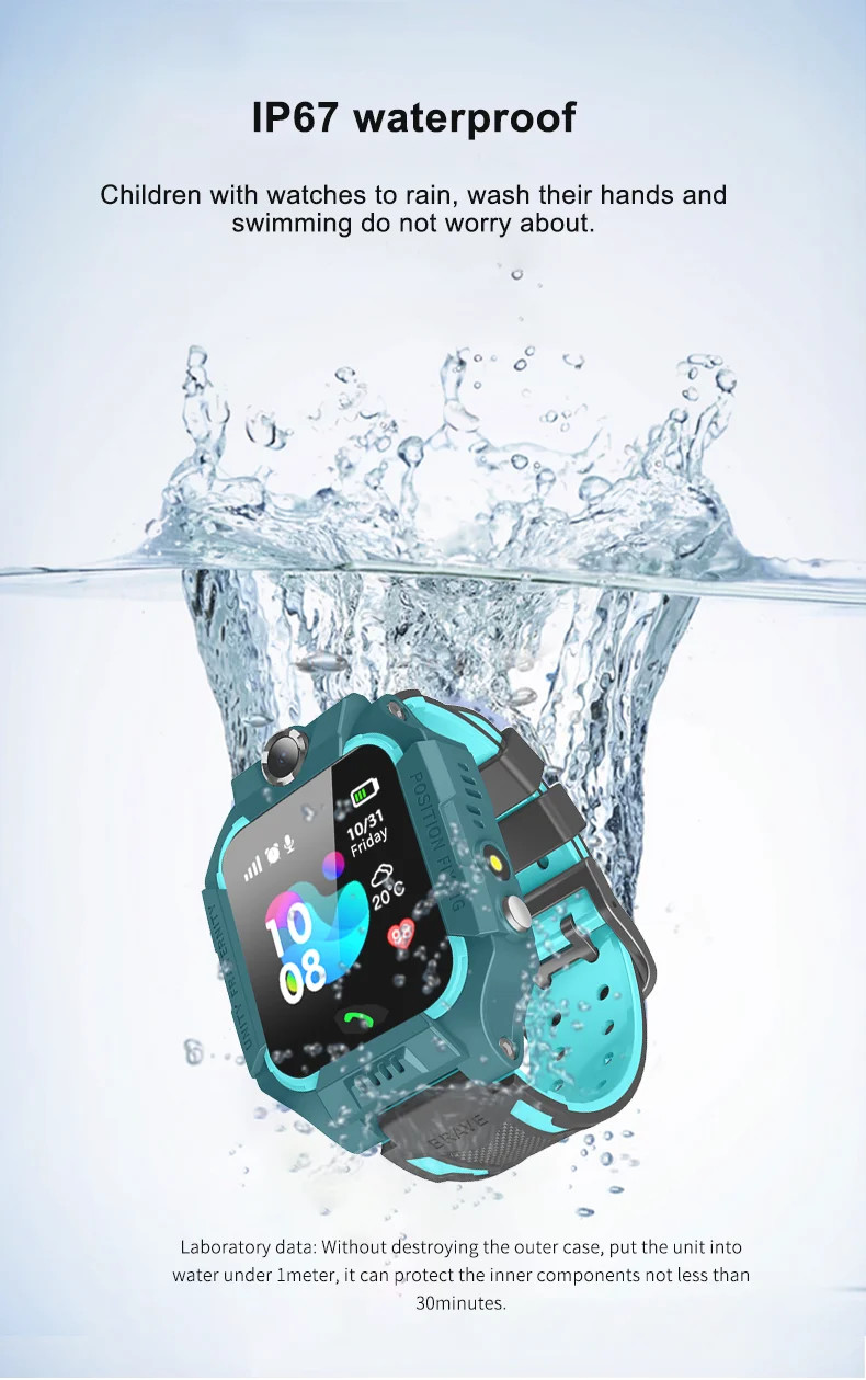 Q19 Anti Lost Smart Childrens Tracker Watch SOS Phone 2g IP67 IOS Android