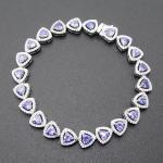 Wholesale 925 Sterling Silver Rose Gold Plated Eye Tanzanite Bracelet
