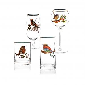 China Clear Crystal Wine Glass Bird Drawing Collection Glass Gift Selling Lovers Family on sale