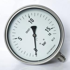 Wholesale 6 Inches Dial 16 bar Manometer 316 SS Tube/Socket All Stainless Steel Pressure Gauge Glycerin Filled from china suppliers