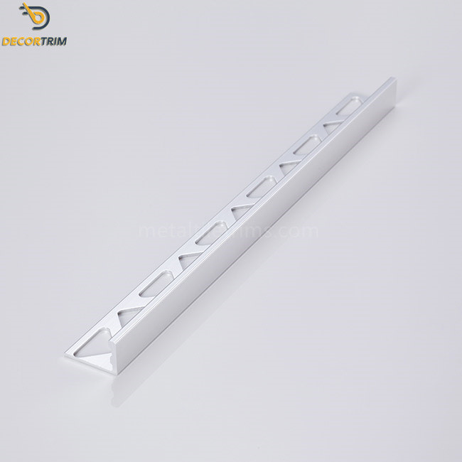 L Shape Aluminum Tile Trim Profiles Chrome Silver For Tiles Edging Decoration ODM