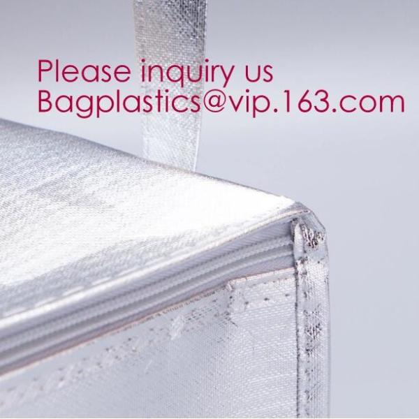 Outdoor square aluminum foil food thermal freezer cooler lunch insulation bag,Foil Cooler Bag Thermal Bag for Fruit Choc