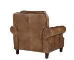 Vintage Brown High Back Leather Armchair , Tall Back Living Room Chairs Strong