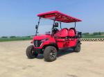 Six Seater Bright Pink Electric Off Road Luxury Golf Cart Lithium Battery