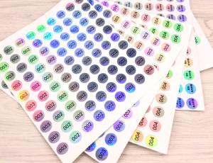 Wholesale Round Self Adhesive Paper Stickers / Numbered Hologram Stickers Anti UV from china suppliers
