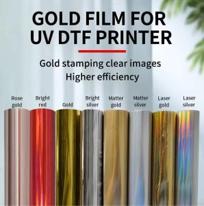Wholesale 30cm UV DTF Hot stamping Foil Holographic film HTV heat transfer film gold silver for hard surface from china suppliers