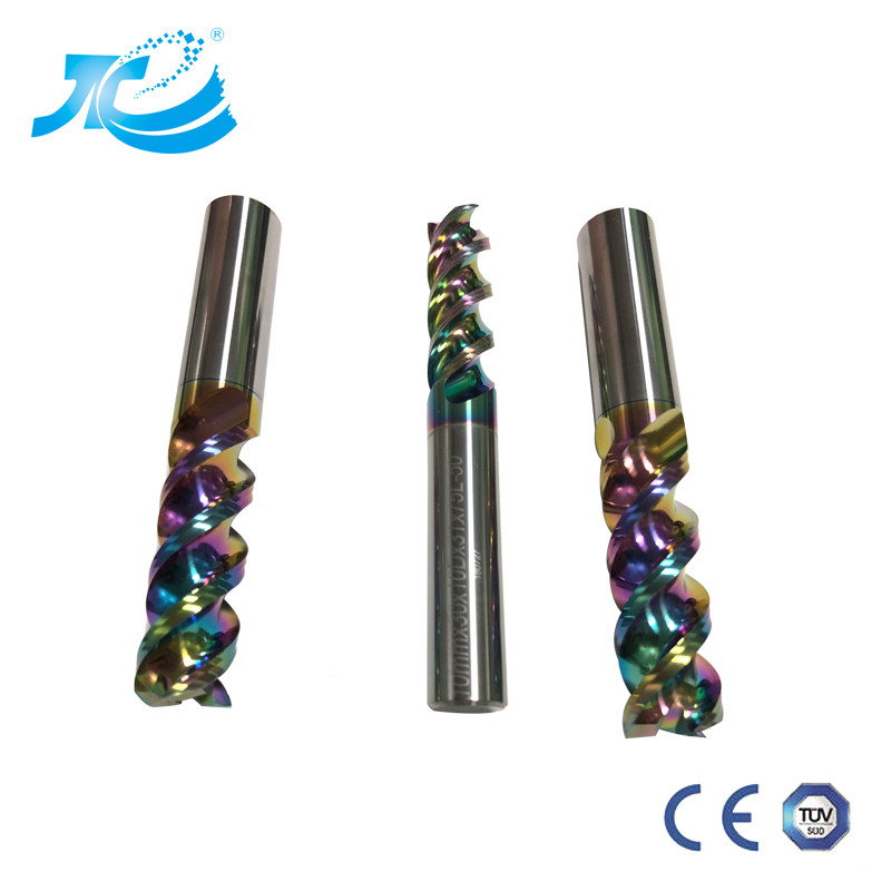 DLC End Mill For Aircraft Aluminum High Speed High Cutting Performance Cnc Tool Milling Cutter Machine Tool Colorful