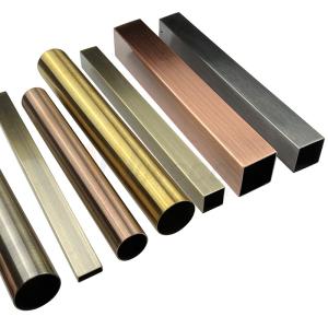 Wholesale Inox Decorative 0.3mm Stainless Steel Welded Pipe Tube 201 304 316 Grade Hairline Mirror Vacuum Plated Pvd Color from china suppliers