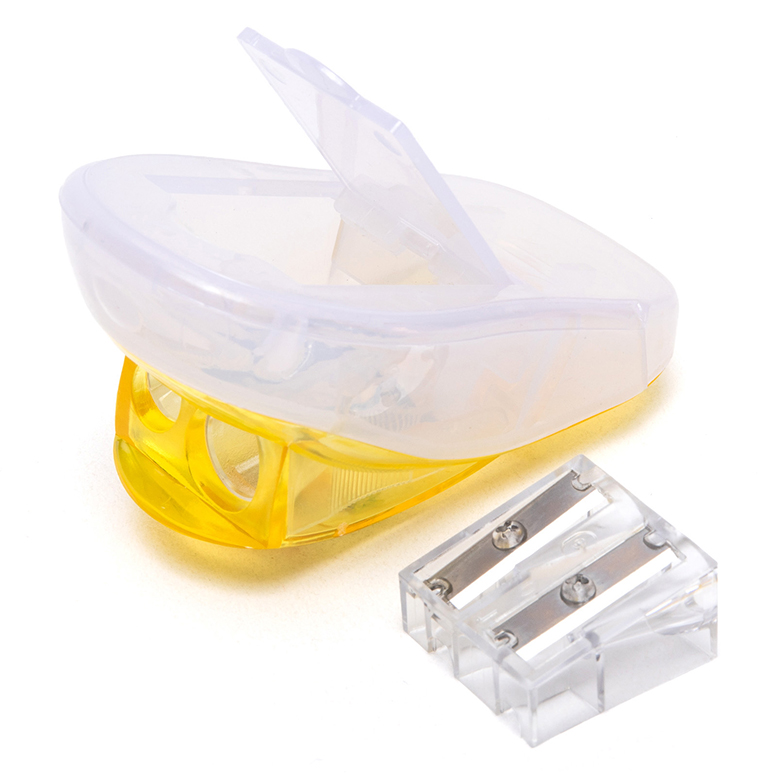 Mouse Cute Shape Double Hole Kids Pencil Sharpener PS Plastic