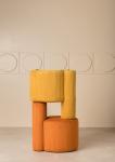 Fabric Leisure Chair orange Corduroy Shoe Changing Stool Lazy Sofa Chair