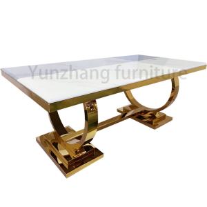 Wholesale 201 Stainless Steel Luxury Rectangle Dining Table Home Furniture from china suppliers