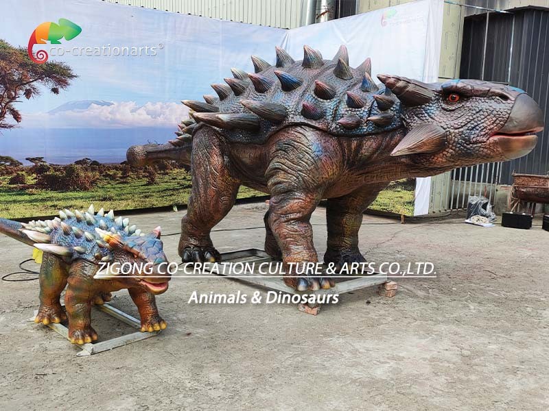 Waterproof Theme Park Life Size Animatronic Dinosaur Realistic Ankylosaurus For Amusement Park