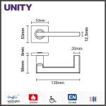 Stainless Steel Fire Door Lever Handle EN1906 and EN1634 Satin Finish