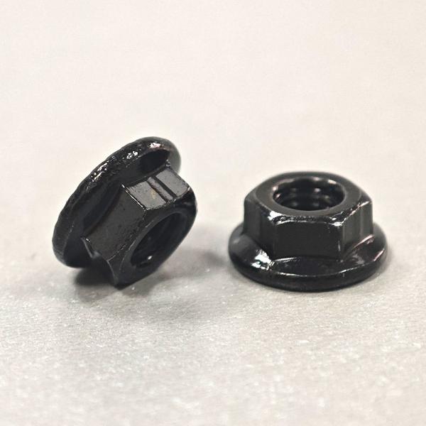 Black Zinc Serrated Hexagon Flange Nuts DIN Standard Imperial Inch Measurement