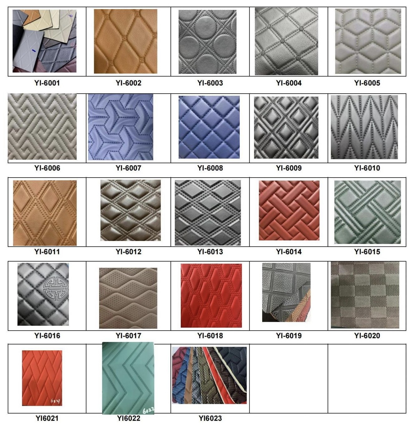 Car Footmat PVC Faux Leather Material Diamond Embroidery PVC Sponge Leather