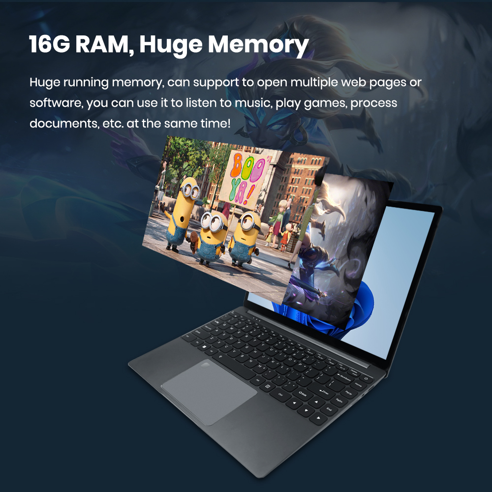 OEM 15.6-Inch Laptop Intel N95 16GB DDR4 RAM Intel Celeron Processor Windows 11 Personal Notebook Home 1TB WIFI 802.11ac/b/g