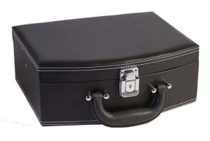 Wholesale Black Leather Jewelry Travel Case Lockable For Makeup Storage Case from china suppliers