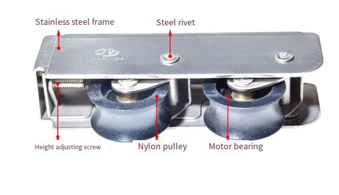 V Groove Double Wheels 304 Stainless Steel Pulley Wheel for Heavy Duty Gate