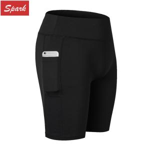 Wholesale women's High Waisted Workout Active Wear Long Sport Shorts with Pocket from china suppliers