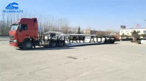 Wholesale 120 Tons Low Bed Container Trailer , Lowbed Trailer Truck With Hydraulic Ladder from china suppliers