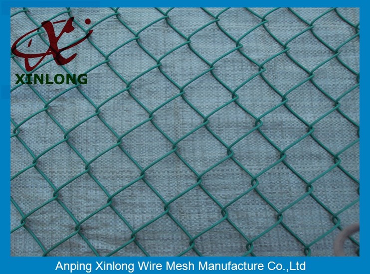 Green Metal Steel Chain Link Fence PVC Coated For Playground 50 * 50mm