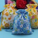 Cloth Jewelry Packaging Bags , Colorful Drawstring Christmas Gift Bags