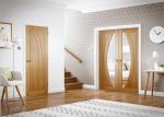 Double Wood And Glass Front Door Single Swing Open Style For Living Room