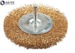 4" 100mm Crimped Wire Wheel Brush With Shank Stainless Steel Brass Coated