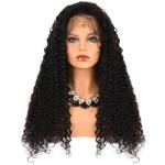 180% Density Kinky Curly Front Lace Human Hair Wigs With Baby Hair 120g-300g