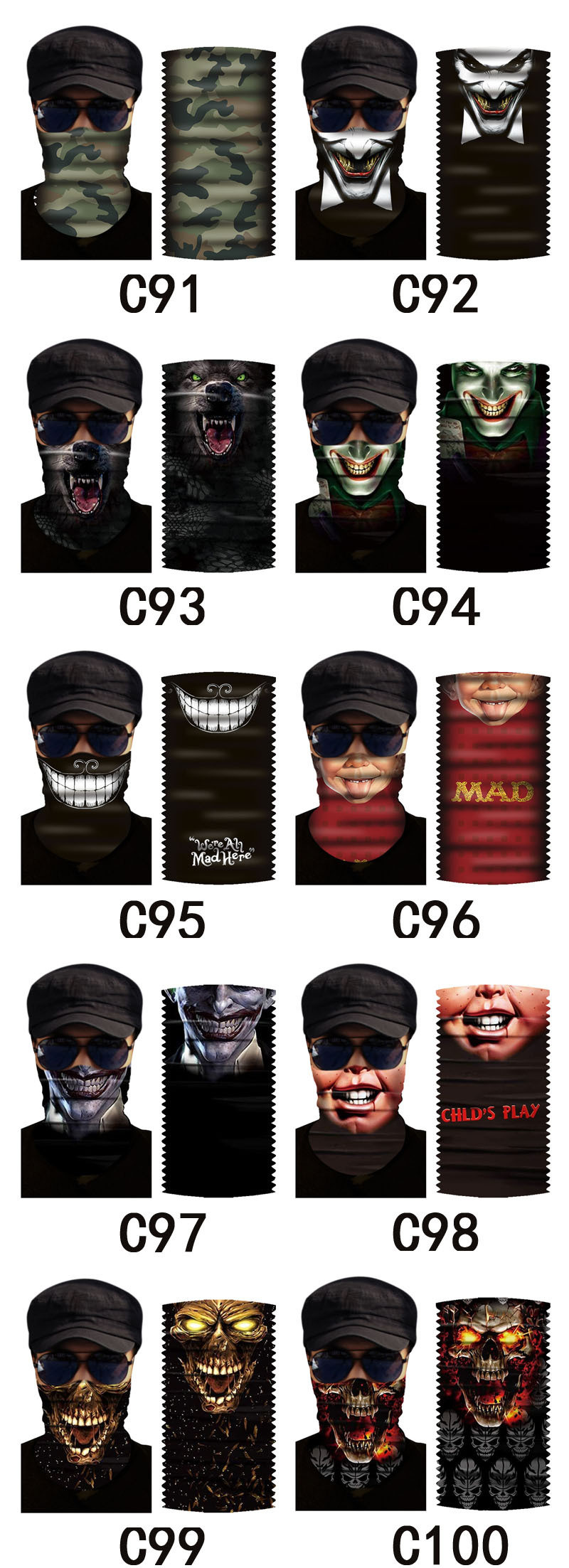 Microfiber Men Sport Filter Face Head Moldes Plain Bandanas