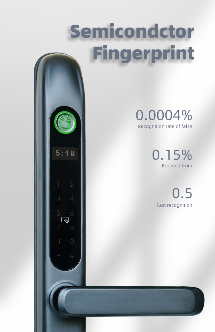 Stainless Steel TTlock Smart Lock Aluminium Door Sliding Lock For Slim Door
