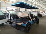 Blue Six-Seater Electric Off-Road Luxury Golf Cart Lithium Battery Equipped With