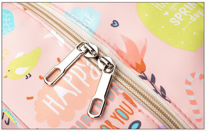 Animal Prints Polyester Rucksack Changing Travel Diaper Bags 27*15*42cm