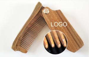Wholesale Folding anti-static wood comb 15-20cm green or red logo customized from china suppliers