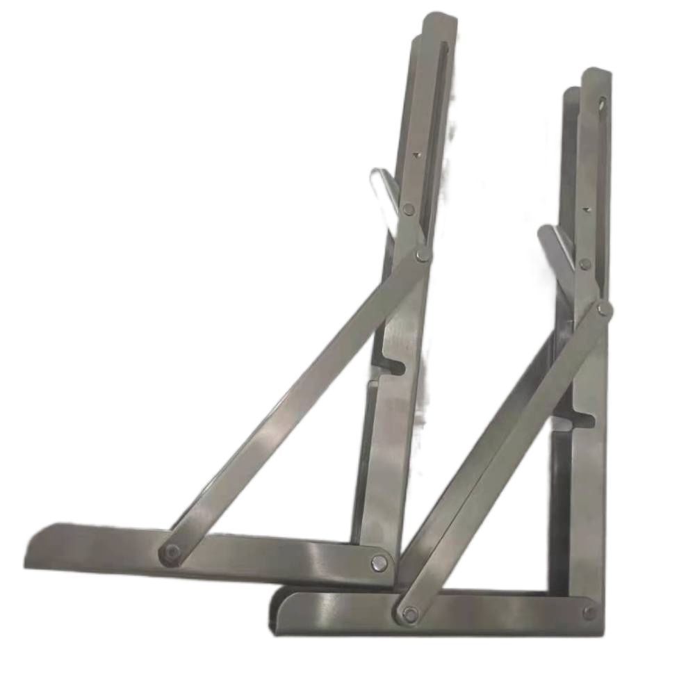 White K Shaped Stainless Bracket Folding Floating Shelf Mounting Brackets 1.5mm Thick