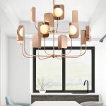Nordic rose chandelier Metal G9 Led Living Room Plate Shiny Bedroom LEAF
