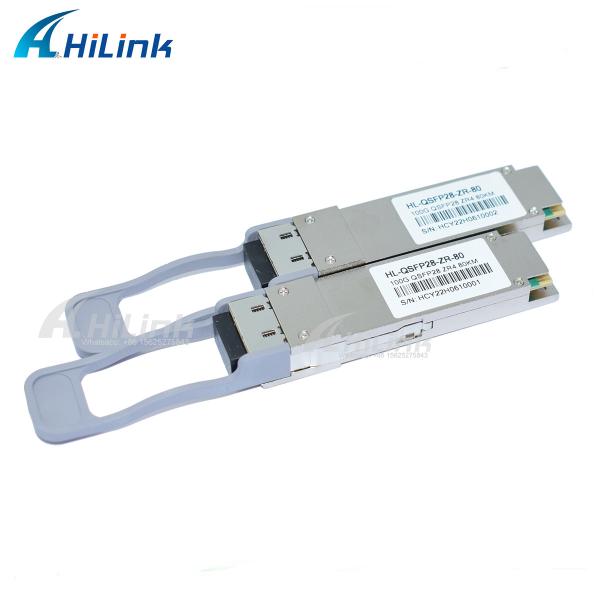 QSFP28 ZR4 80KM LWDM4 1295-1304NM LC Connector SOA+Pin Fiber Optic Transceiver