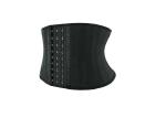 Black 7 Inches 25 Boned Latex Short Torso Waist Trainer With Hooks